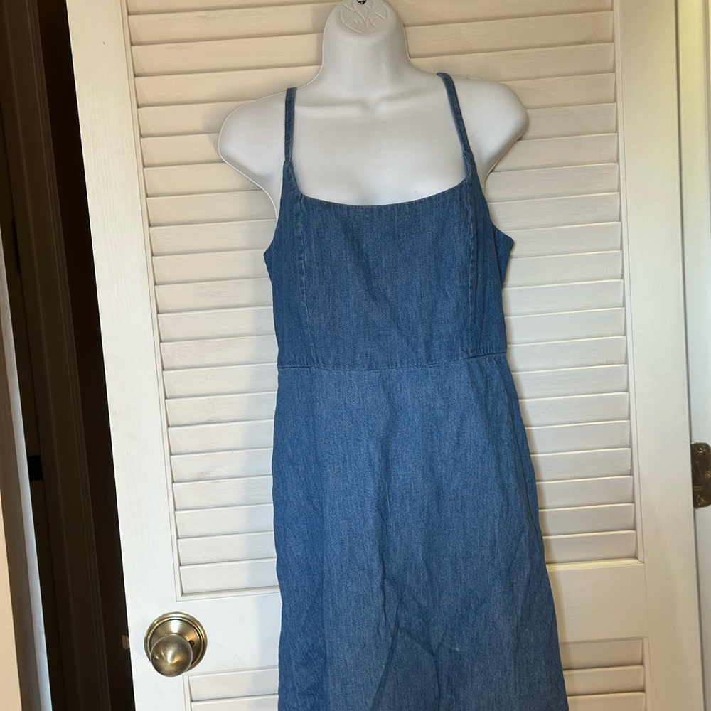 Old Navy Blue Denim Midi Dress